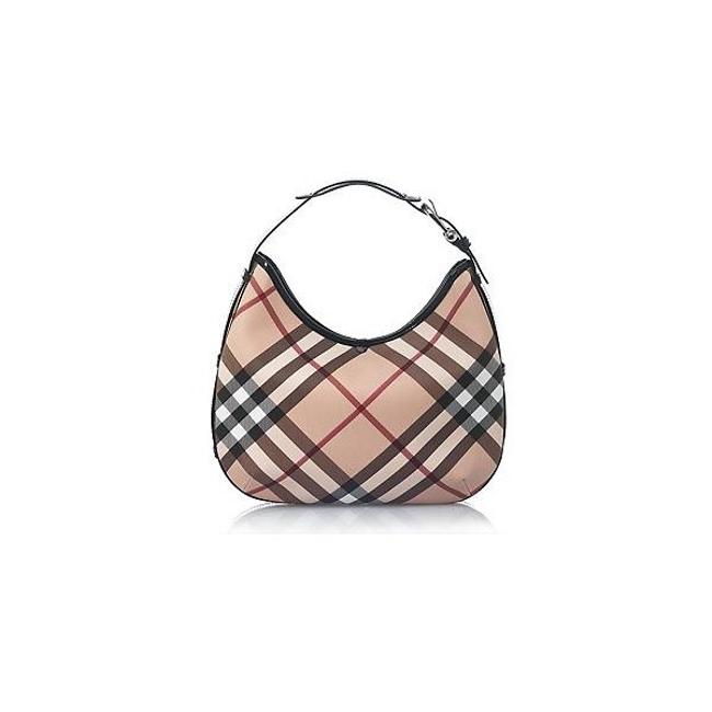 Burberry Barton Nova Check Canvas Hobo Bag