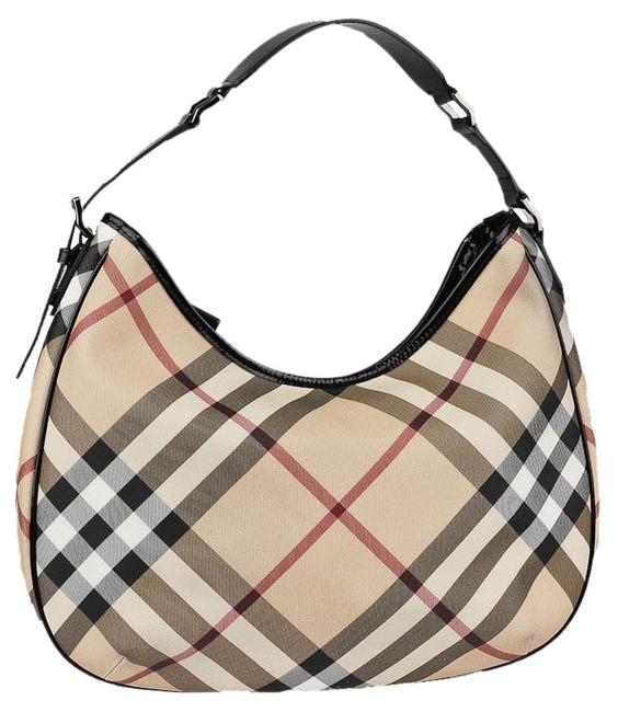 Burberry Barton Novacheck Canvas Hobo Bag