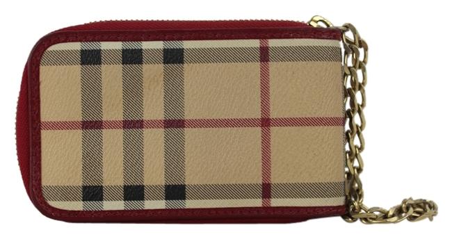 Burberry Bbsl08 Chain Small Novacheck Red Trim Clutch