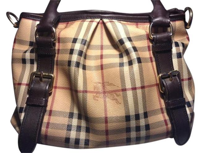 Burberry Beige Color Block Leather Cross Body Bag