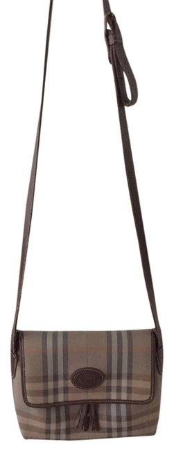 Burberry Beige Fabric Leather Piping Cross Body Bag