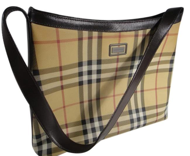 Burberry Beige LeatherPvc Hobo Bag