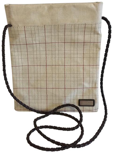 Burberry Beige Linen Cross Body Bag