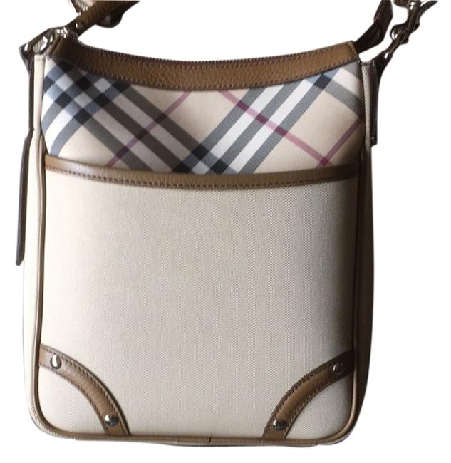 Burberry Beige Pvc Leather Cotton Cross Body Bag