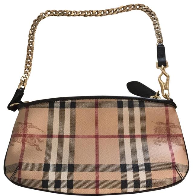 Burberry BeigeBrown Canvas Hobo Bag