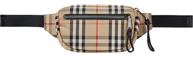 Burberry Belt Checked Canvas Cross Body Bag