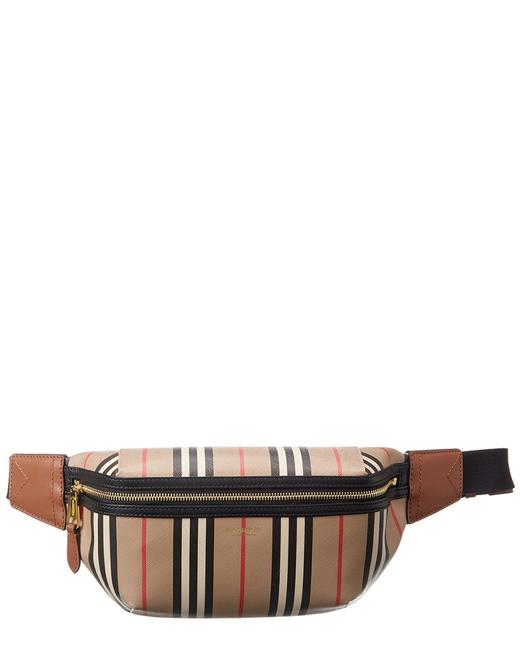 Burberry Belt Icon Stripe E canvasLeather Cross Body Bag