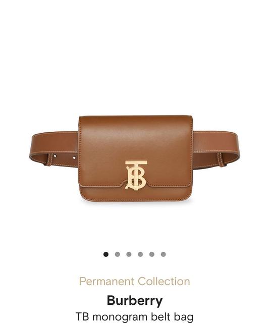 Burberry Belt Tb Logo Brown Leather Cross Body Bag