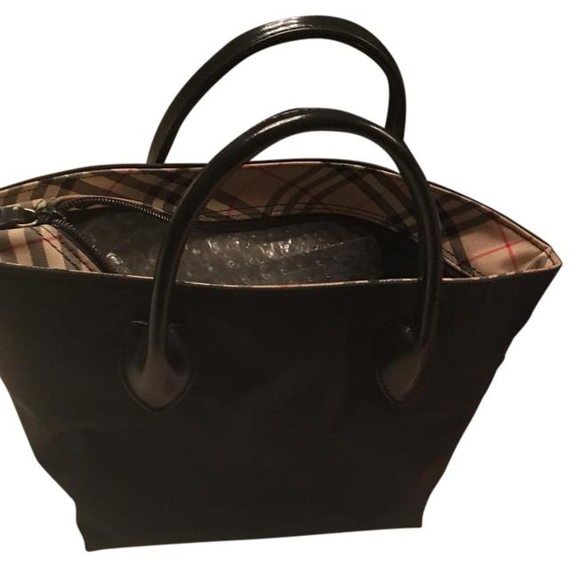 Burberry Bkue Line Navy LeatherCanvas Hobo Bag