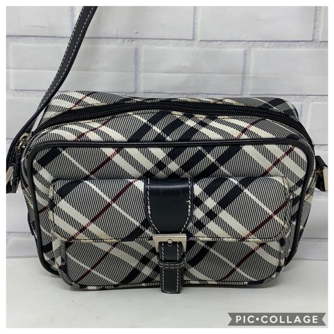 Burberry BlackWhite Canvas Cross Body Bag