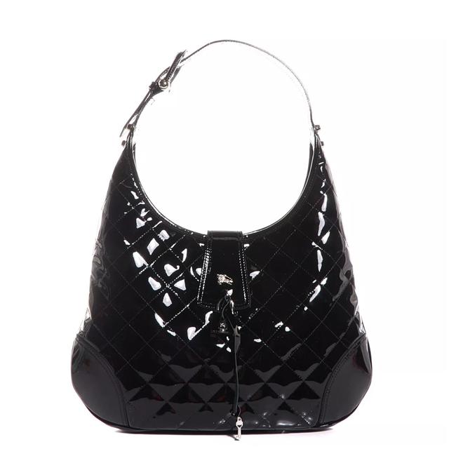 Burberry Black Patent Leather Hobo Bag