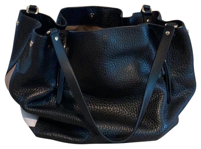 Burberry Black Pebbled Leather Hobo Bag