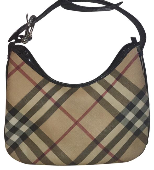 Burberry Black Textile Leather Hobo Bag