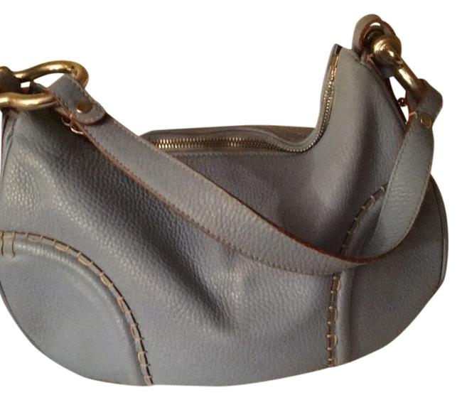 Burberry Blue Leather Hobo Bag