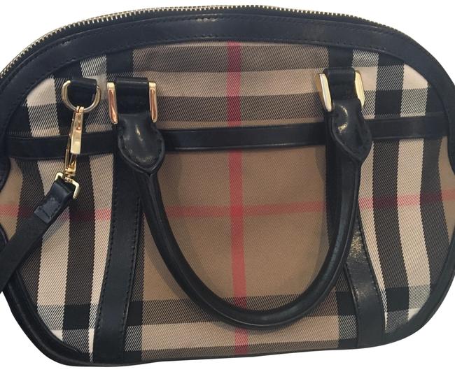 Burberry Bridle Small Orchard Bowling Black and House Check Cross Body Bag