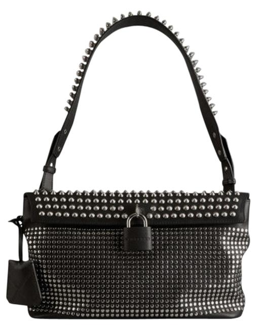 Burberry Brit Rhythm SpikesStuds Medium Dalton Black Leather Hobo Bag