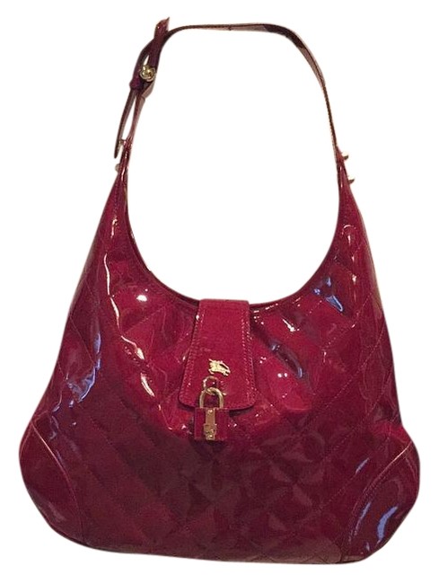 Burberry Brook Red Patent Hobo Bag
