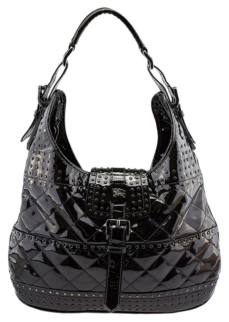 Burberry Brooke 58710 Black Patent Leather Hobo Bag