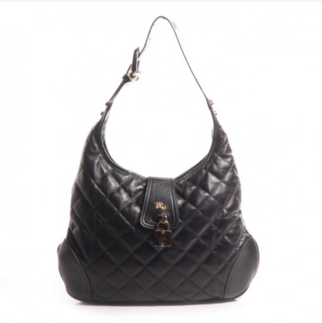 Burberry Brooke Black Calfskin Leather Hobo Bag