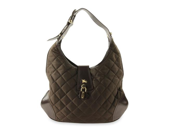Burberry Brooke Brown Canvas Hobo Bag