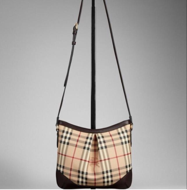 Burberry Brown and Beige Leather Cross Body Bag
