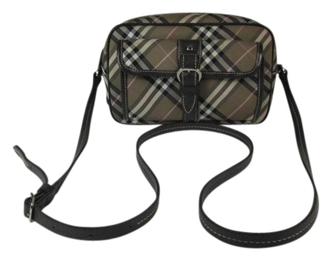 Burberry Brown Nova Check JacquardLeather Cross Body Bag