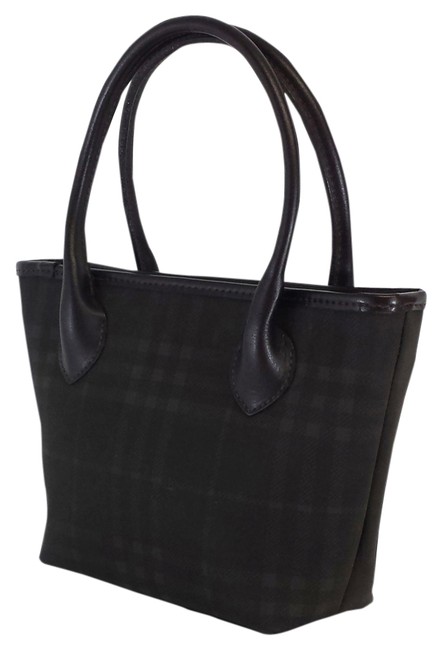 Burberry Brown Plaid Leather Handbag Hobo Bag