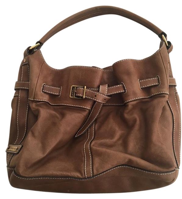 Burberry Brown Soft Leather Hobo Bag