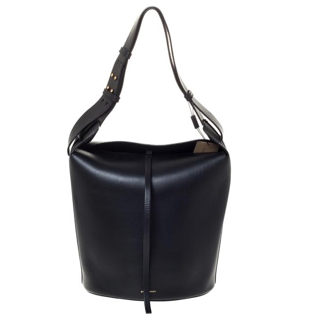 Burberry Bucket Bag Large Black Leather Clutch