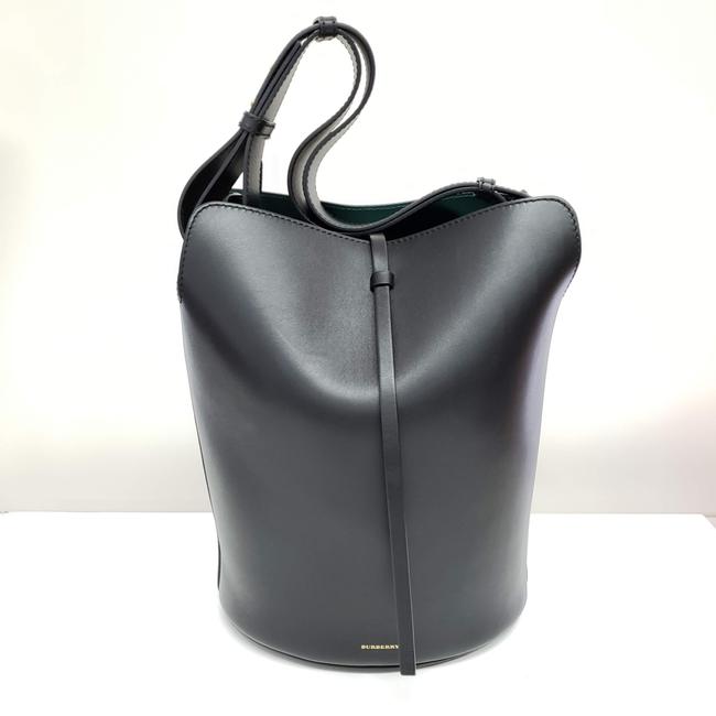 Burberry Bucket Large Black Leather Cross Body Bag