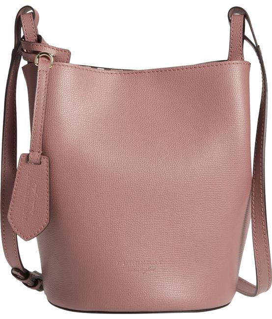 Burberry Bucket Lorne Small Check Light Elderberry Leather Cross Body Bag