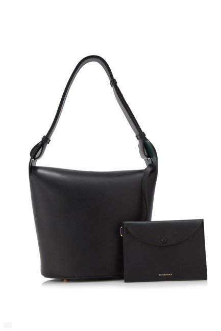 Burberry Bucket Medium Black Leather Hobo Bag