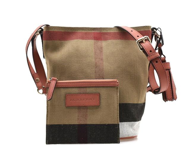 Burberry Bucket Mini Ashby Red Canvas Cross Body Bag