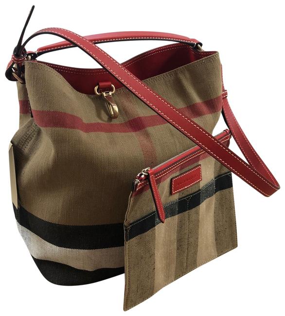 Burberry Bucket Nova Check Two Way Hobo Bag