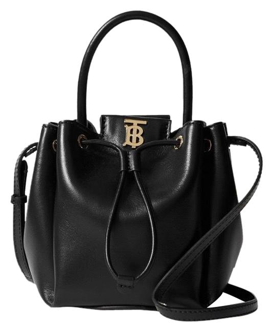 Burberry Bucket Off Appliqued Leather Cross Body Bag