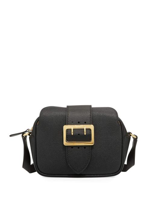 Burberry Buckle Black Grain Leather Cross Body Bag