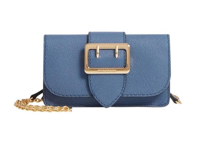 Burberry Buckle Phone Steel Blue Leather Cross Body Bag