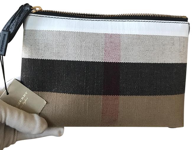 Burberry Burberryduncan Medium Canvas Check Clutch
