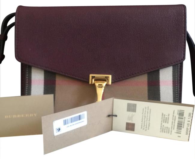Burberry Burgundy Leather Cross Body Bag