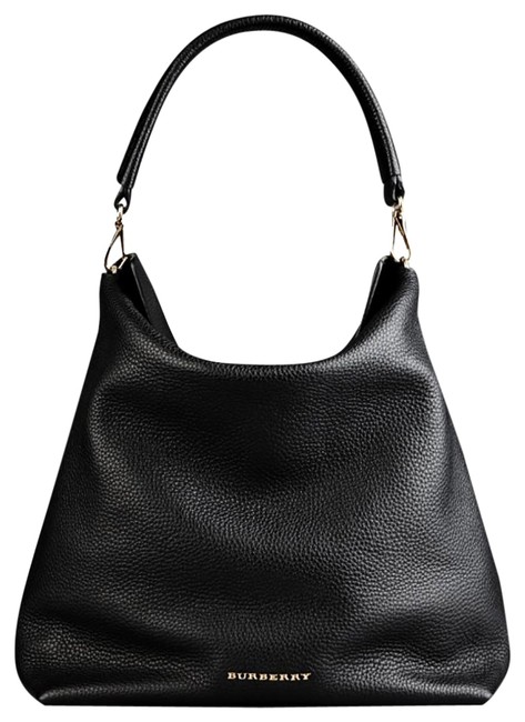 Burberry Cale Medium Black Leather Hobo Bag