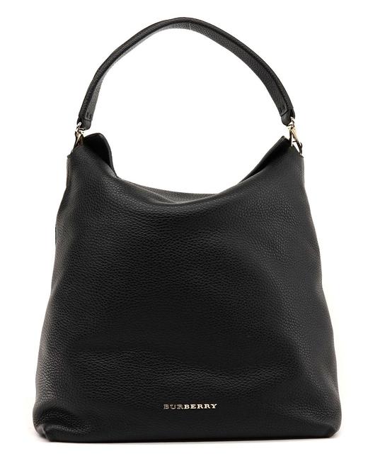 Burberry Shoulder Cale Black Leather Hobo Bag