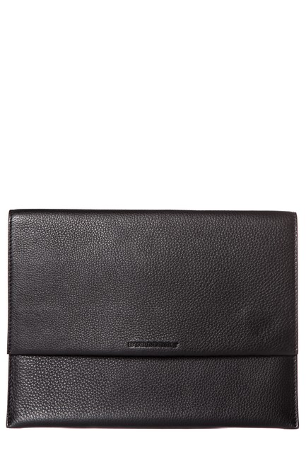 Burberry Calf Grain Black Leather Clutch