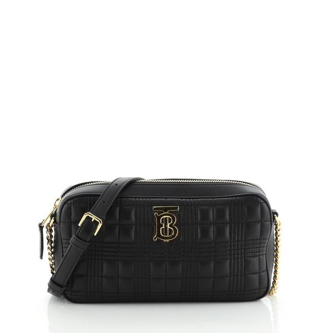 Burberry Camera Chain Quilted Mini Black Leather Cross Body Bag