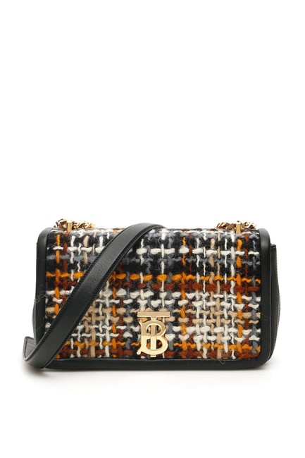 Burberry Cr New Lola Tweed Black Multi Leather Cross Body Bag