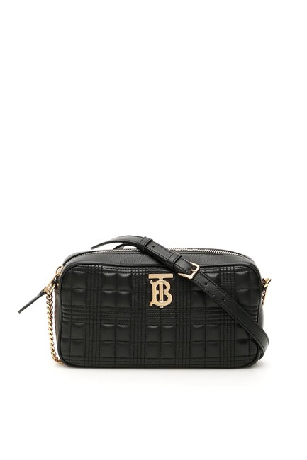 Burberry Camera Cr Quilted Black Leather Cross Body Bag