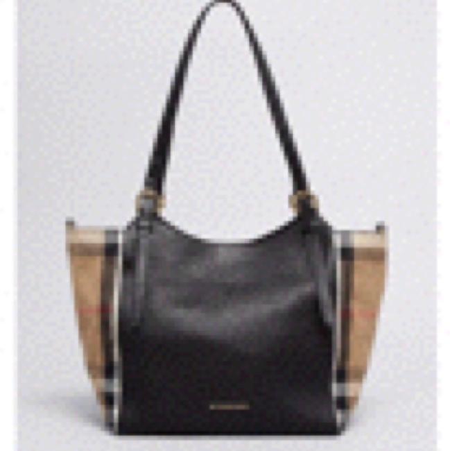 Burberry Canter Small and House Check Tote Leather Hobo Bag