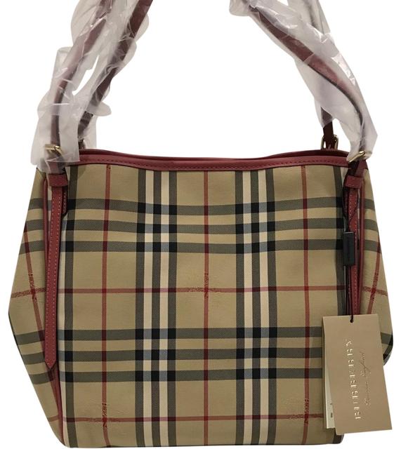 Burberry Canter Tote Antique Rose Canvas Hobo Bag