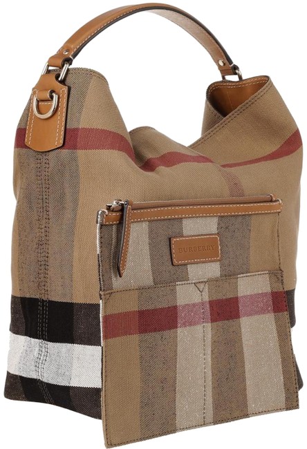 Burberry Canvas Check Medium Ashby Hobo Bag