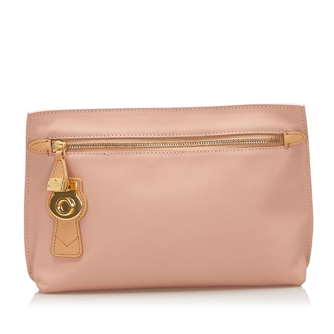 Burberry Canvas Pink Leather Clutch