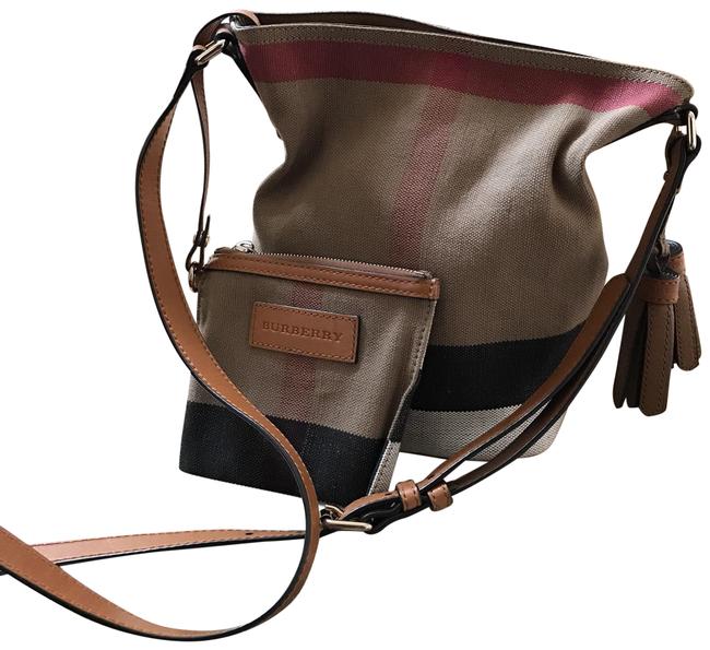 Burberry Hobo Check Canvas Cross Body Bag